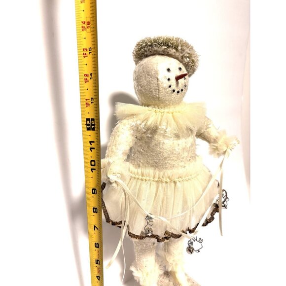 Bethany Lowe Snowman Christmas Snow Lady Tutu Pearls Holding Bell Garland 16” - Picture 12 of 13